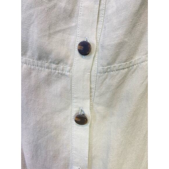 Something Navy Light Blue Linen Blend Maxi  Summer Staple Dress Button Up 1X - Picture 4 of 9